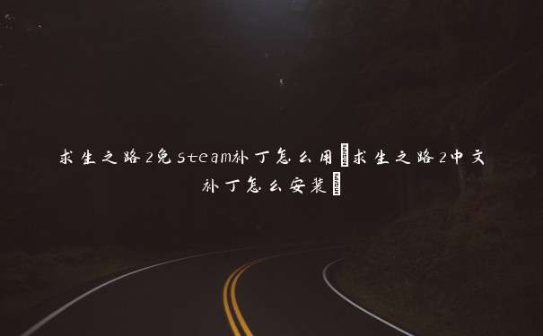 求生之路2免steam补丁怎么用(求生之路2中文补丁怎么安装)