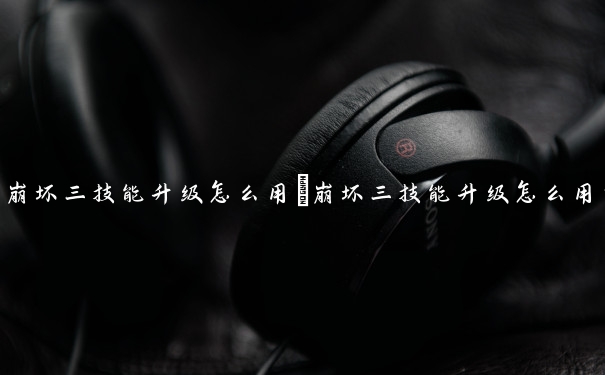 崩坏三技能升级怎么用　崩坏三技能升级怎么用的