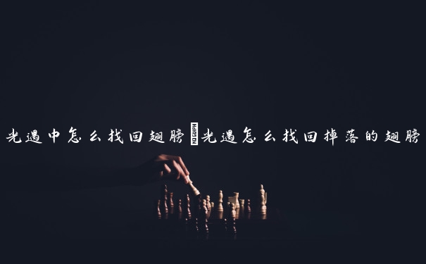 光遇中怎么找回翅膀　光遇怎么找回掉落的翅膀