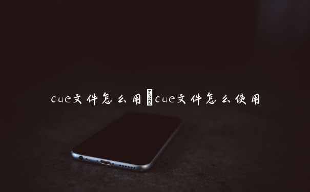 cue文件怎么用　cue文件怎么使用