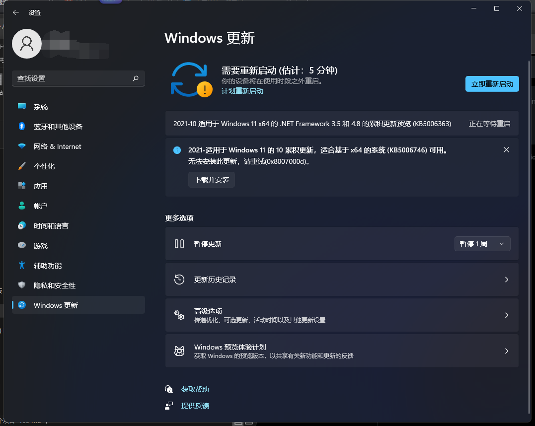 Win11更新失败错误代码0x8007000d怎么办？出现错误代码0x800700b怎么办？