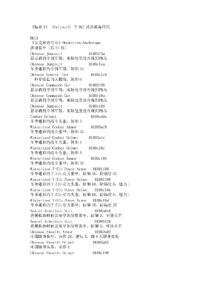 《辐射3》年度版武器代码一览，快速获取心仪武器