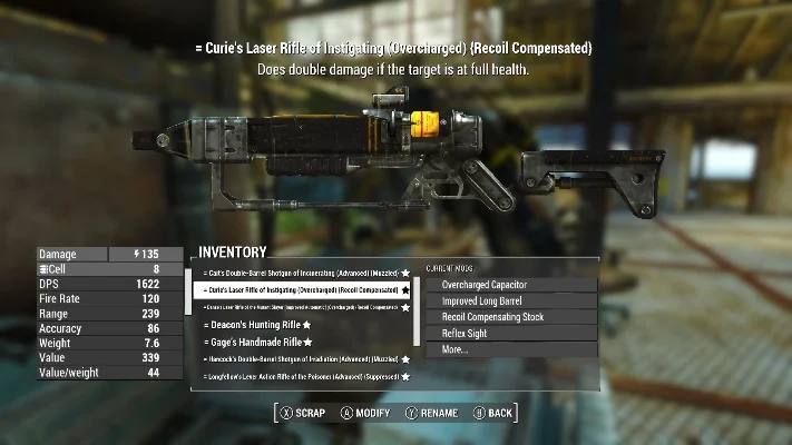 辐射4武器MOD属性详解及优化建议
